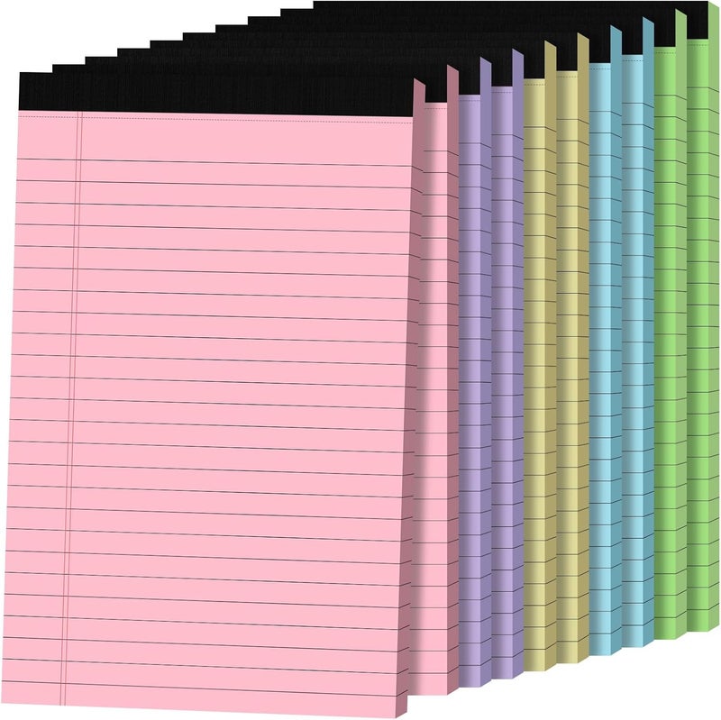 Ciphyfee 10pcs Small Note Pads, Color Notepads 5x8 College Ruled Notebook, Writing Pads 5 x 8, Legal Pads, Memo Pad Paper Perforate Narrow Ruled Notebooks for Work, School, Office,30 Sheets/Pack - Image 1